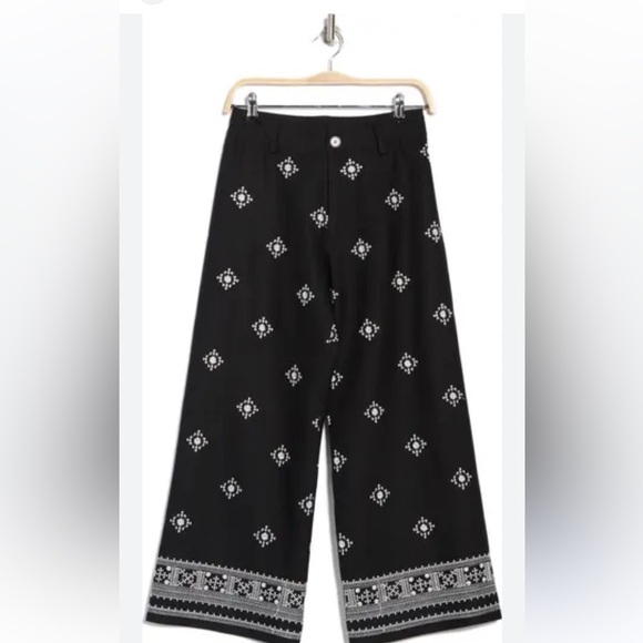 Adrianna Papell
Embroidered Wide Leg Trousers, Black/Cream - Picture 14 of 14